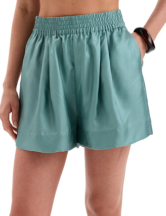 Шорты SILK женские с карманом, цвет шалфей, фото 1