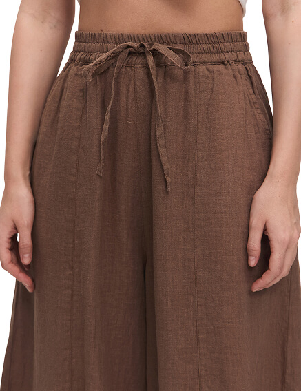 Брюки женские "baggy" серии LINEN, цвет шоколад, фото 3