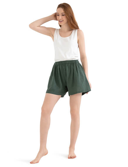 Шорты женские серии LINEN, цвет олива, фото 1