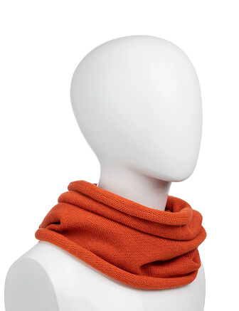 Теплый снуд из шерсти мериносов, цвет кирпичный, фото 1