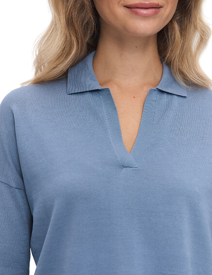 Джемпер-поло женский, цвет джинс, фото 2