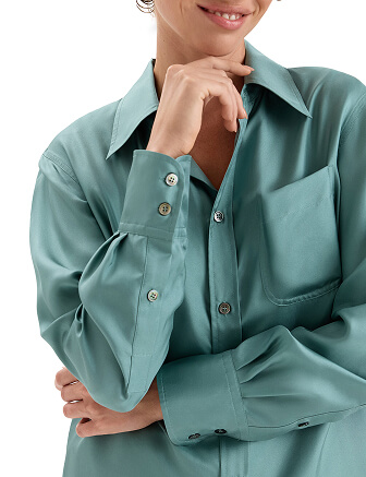 Блуза SILK женская, цвет шалфей, фото 2