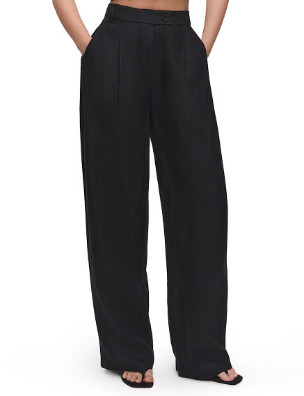 LINEN Брюки женские base, цвет черный, фото 2
