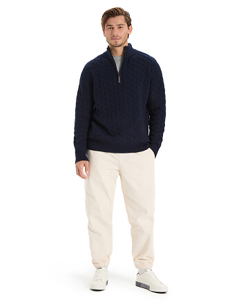 Джемпер мужской с косами, цвет темно-синий, фото 3