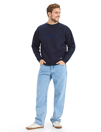 Свитшот мужской серии Cotton, цвет темно-синий, фото 3