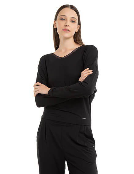 Лонгслив женский серии Bamboo, цвет черный, фото 1