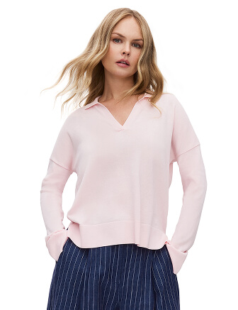 Джемпер-поло женский, цвет нежно-розовый, фото 1