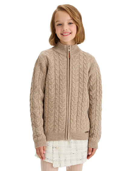 Кофта на молнии Super Fine Merino Wool для девочек, фото 1