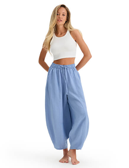 Брюки женские серии LINEN, цвет голубой пепельный, фото 1