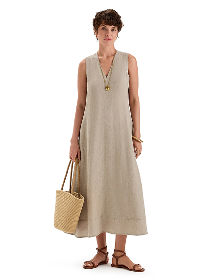 LINEN Платье женское, цвет бежевый, фото 1