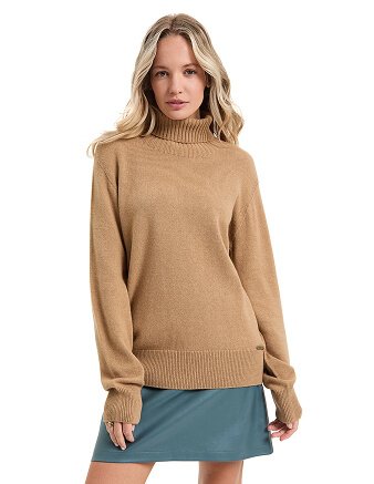 Свитер женский Cashmere&Merino blend oversize, цвет бежевый, фото 1