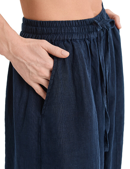 Брюки женские "baggy" серии LINEN, цвет темно-синий, фото 2