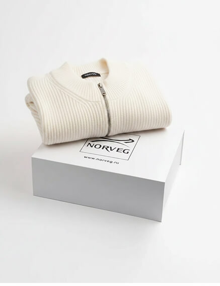 Подарочный набор Кардиган на молнии Merino Knitted для мужчин, цвет молочный, фото 1