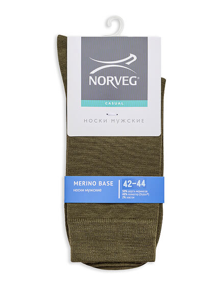 NORVEG Merino Base PR Носки мужские, цвет темный хаки, фото 3
