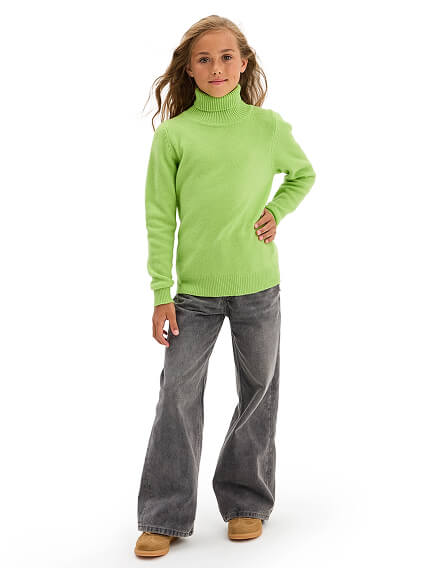 Свитер Merino Base детский для девочек-подростков, цвет светло-зеленый, фото 2