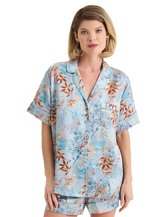 Комплект женский из шелка (жакет+шорты), цвет принт восточный, фото 1