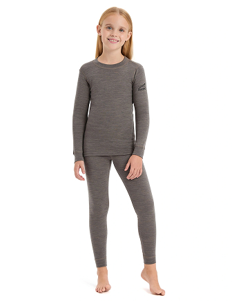 SOFT Комплект термобелья для девочек, цвет серо-бежевый, фото 1