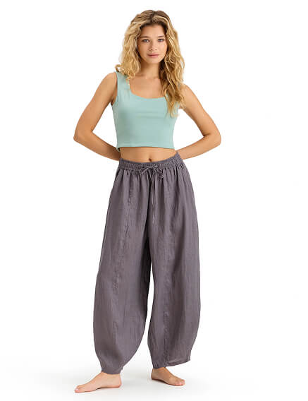 Брюки женские "baggy" серии LINEN, цвет серый, фото 1