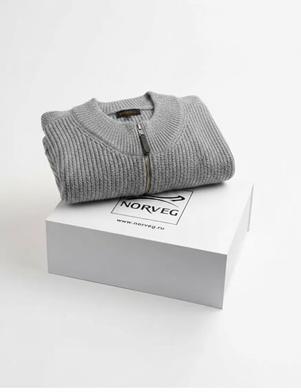 Подарочный набор Кардиган на молнии Merino Knitted для мужчин, цвет пепельный меланж, фото 1