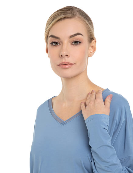 Лонгслив женский серии Bamboo, цвет лаванда, фото 3