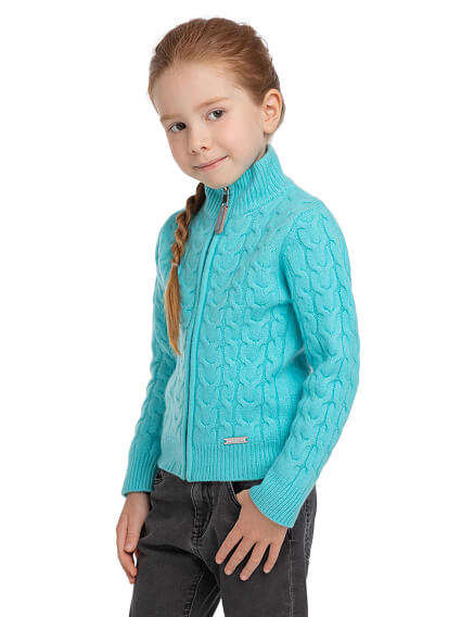 Кофта на молнии Super Fine Merino Wool для девочек, фото 3