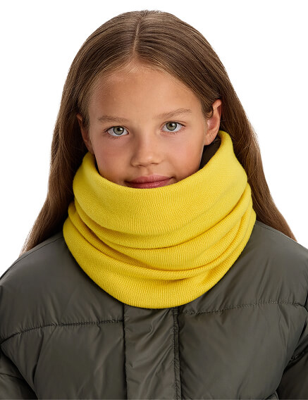 Теплый снуд из шерсти мериносов, цвет желтый, фото 1