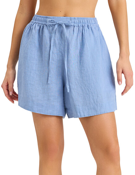 Шорты женские короткие серии LINEN, цвет голубой пепельный, фото 1