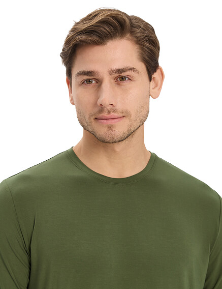 Лонгслив мужской серии Bamboo, цвет олива, фото 3