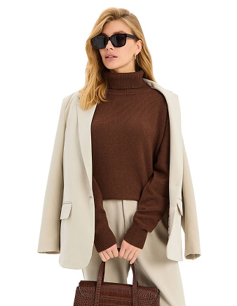 Свитер Merino Base из шерсти, цвет шоколад, фото 3