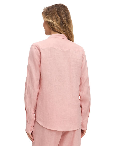 LINEN Рубашка женская slim, цвет розовый, фото 2