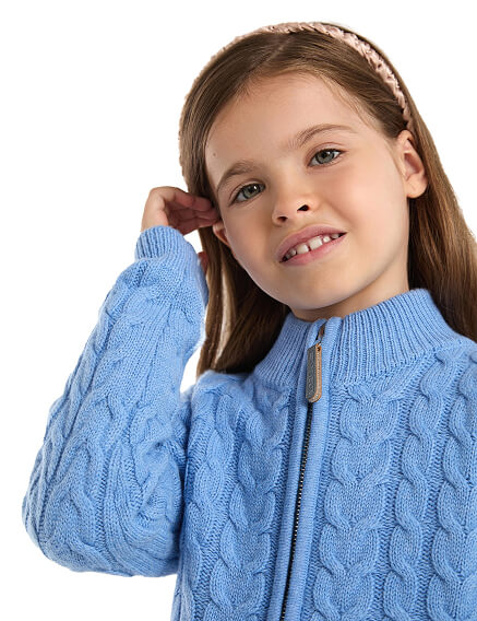 Кофта на молнии Super Fine Merino Wool для девочек, фото 2