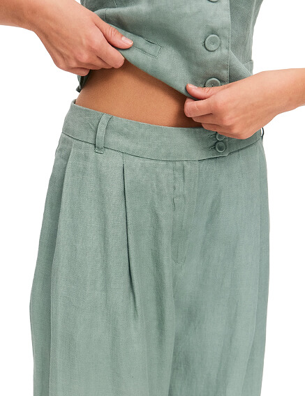 LINEN Брюки женские base, цвет шалфей, фото 3