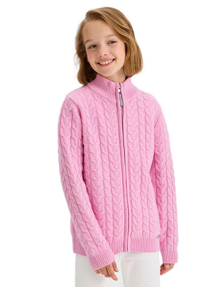 Кофта на молнии Super Fine Merino Wool для девочек, фото 1