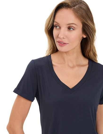 Футболка женская с V-вырезом серии Bamboo, цвет темно-серый, фото 3