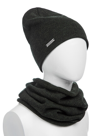Комплект шапка и снуд из 100% шерсти мериносов, фото 1