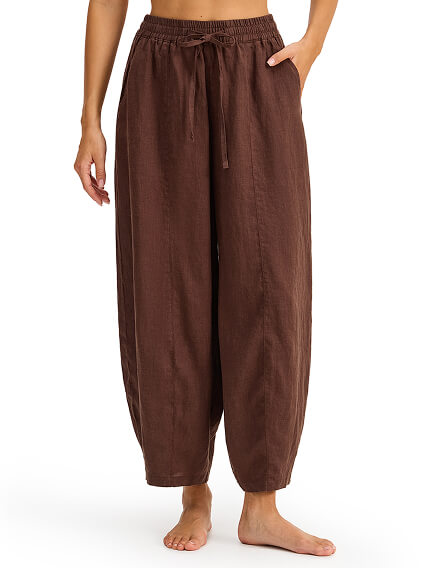 Брюки женские серии LINEN, цвет шоколад, фото 2