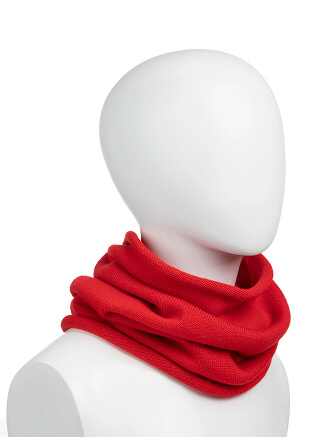Теплый снуд из шерсти мериносов, цвет алый, фото 1