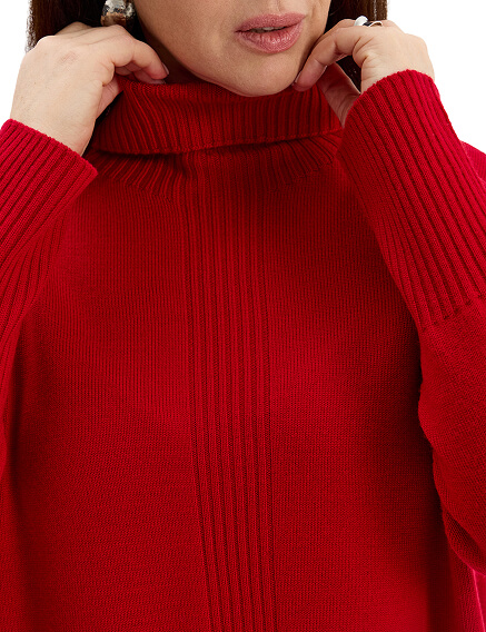 Merino Base Свитер oversize, цвет алый, фото 2