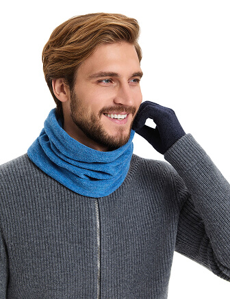 Ультратеплый шарф-трансформер серии "-60⁰С", цвет джинс меланж, фото 2