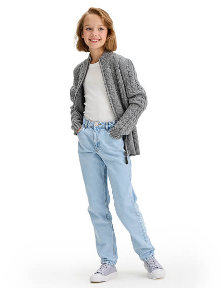 Кофта на молнии Super Fine Merino Wool для девочек, фото 3