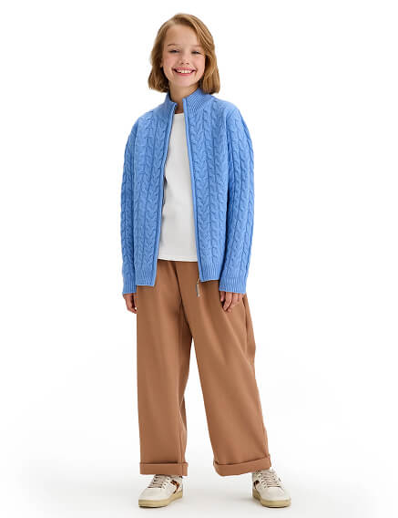 Кофта на молнии Super Fine Merino Wool для девочек, фото 3