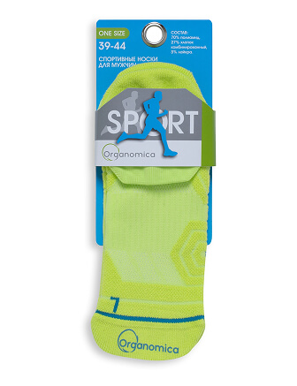 Носки мужские укороченные ORGANOMICA Sport, цвет лайм, фото 3