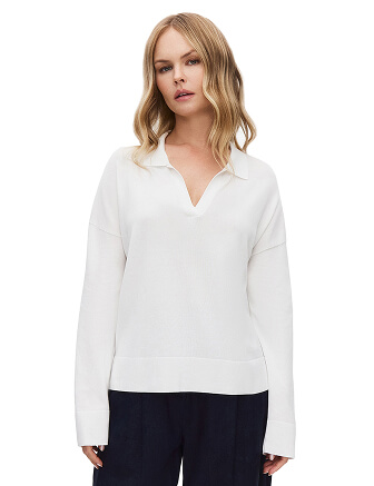 Джемпер-поло женский, цвет белый, фото 1