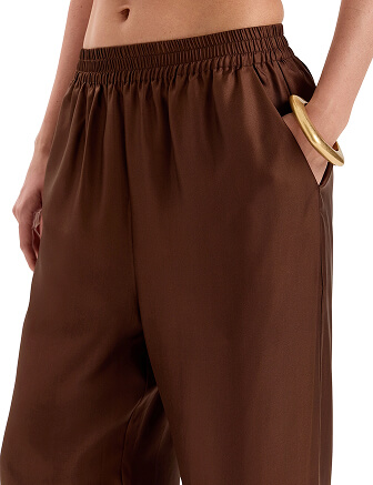 Брюки SILK женские прямые, цвет шоколад, фото 2