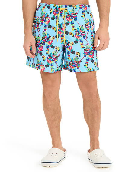 Шорты плавательные, цвет голубой пепельный, фото 2