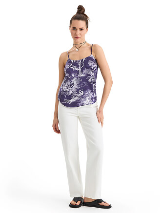 Топ на бретелях серии SILK, цвет принт темный toile de jouy, фото 3