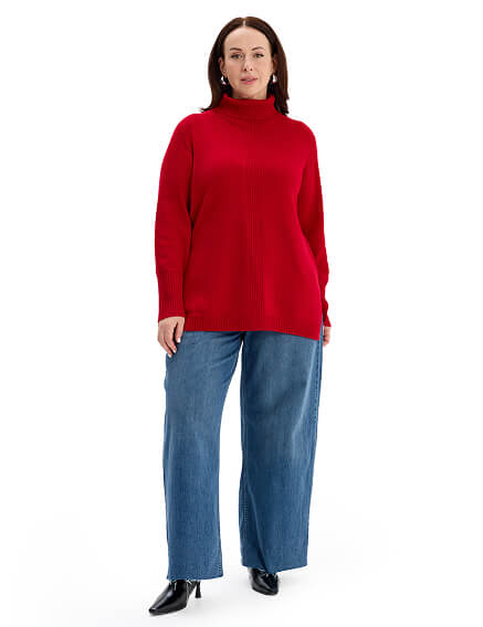 Merino Base Свитер oversize, цвет алый, фото 3