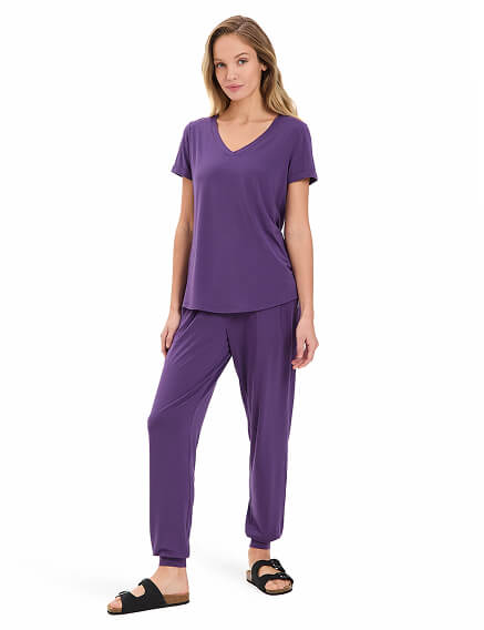 Джоггеры женские серии Bamboo, цвет фиолетовый, фото 1