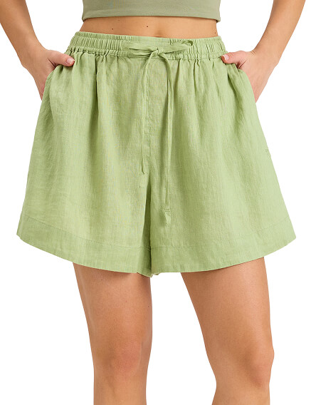Шорты женские короткие серии LINEN, цвет фисташковый, фото 1