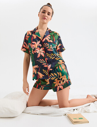 Шорты женские серии SILK, цвет принт тропический, фото 3